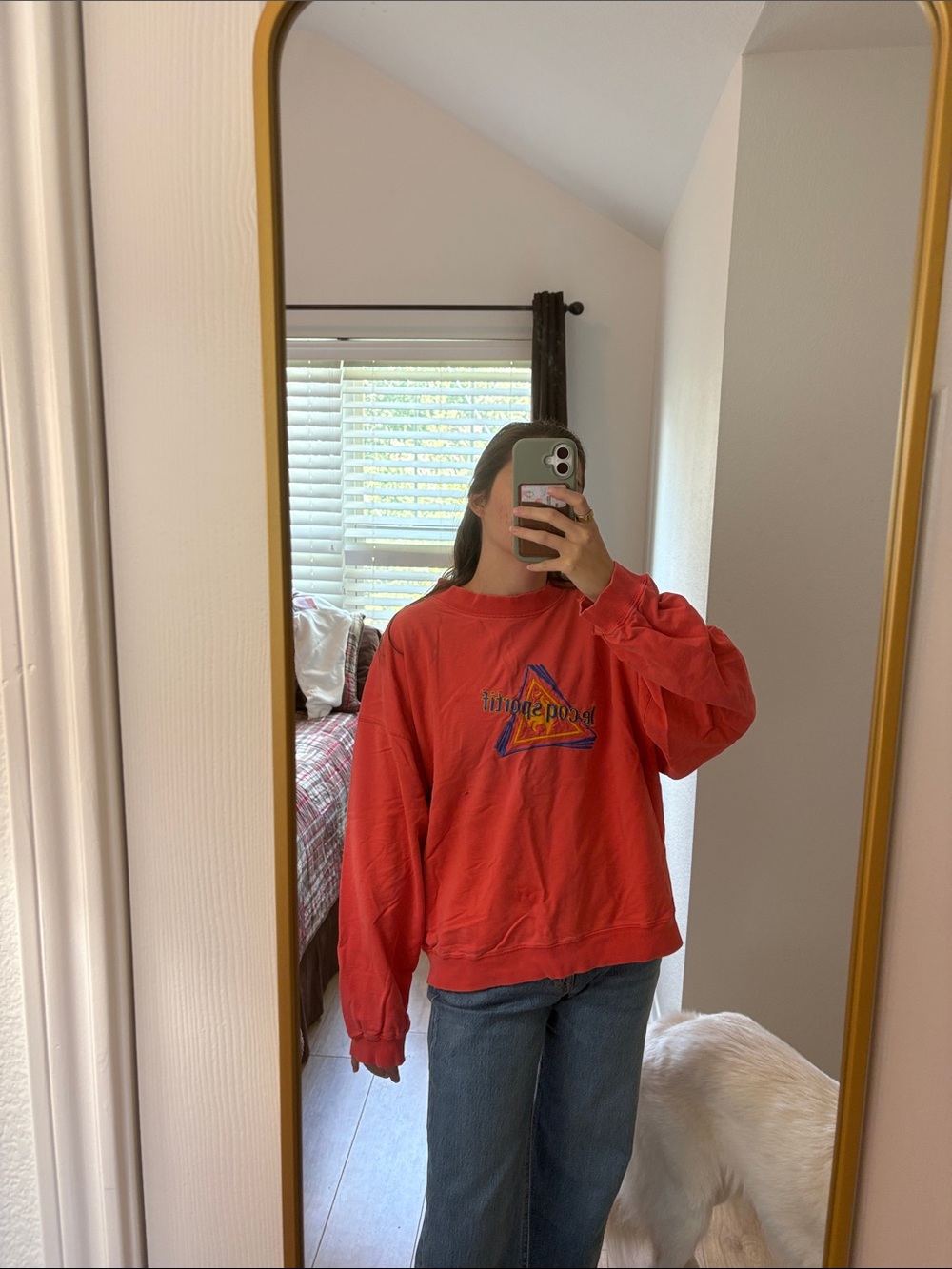 Le Coq Sportif Pinkish-red Crewneck Sweatshirt with Multicolor Logo